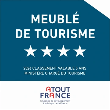 Meublé de tourisme classé 4 étoiles — classement 2026 valable 5 ans, ministère chargé du tourisme, Atout France